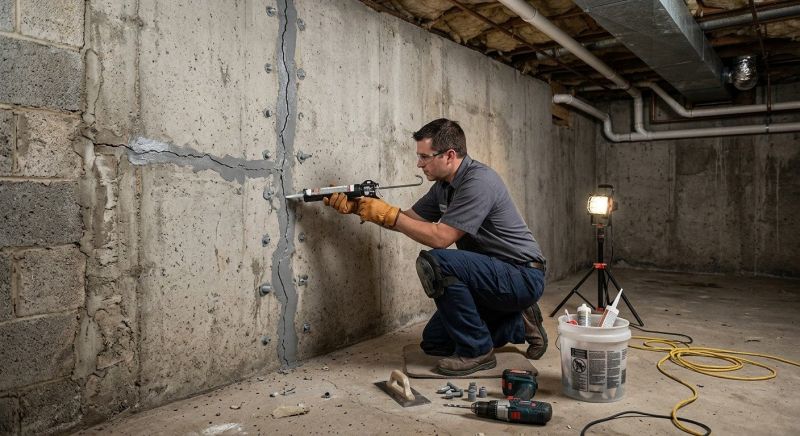 Basement Crack Repair in North Andover, MA