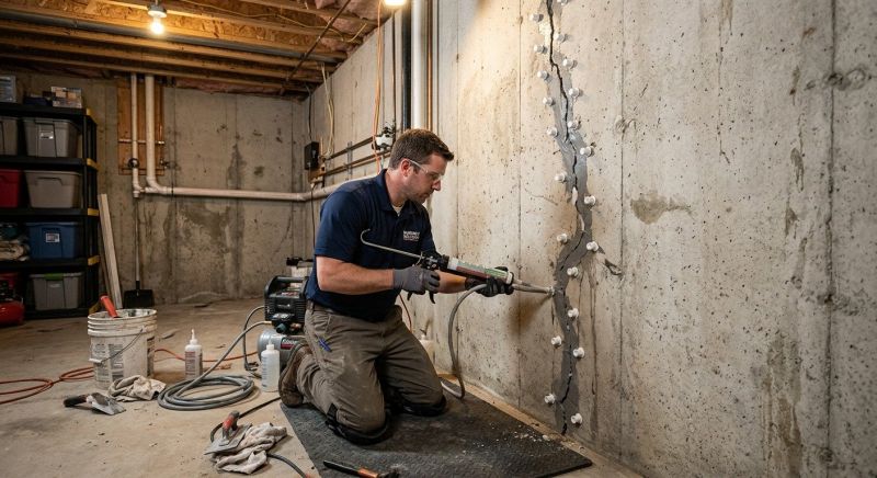 Basement Crack Repair in North Andover, MA