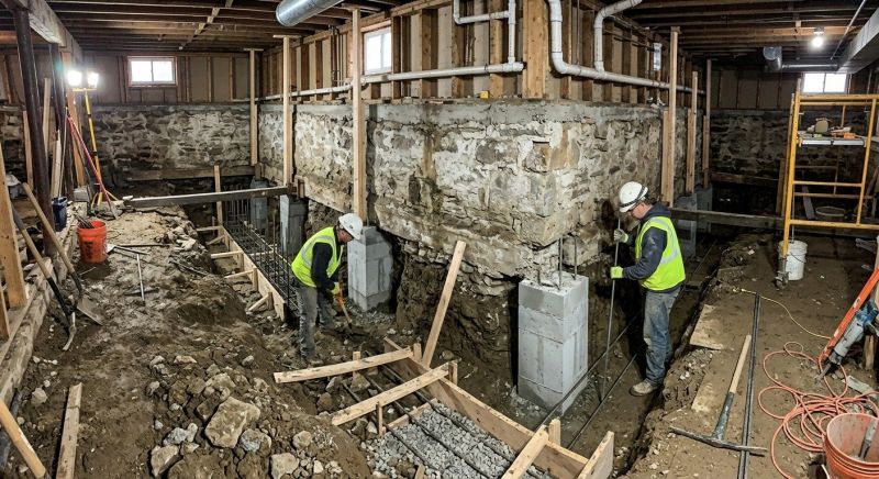 Basement Underpinning in North Andover, MA