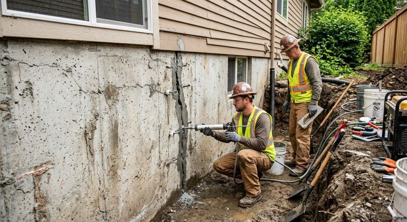 Cracked Foundation Repair in Burlington, MA