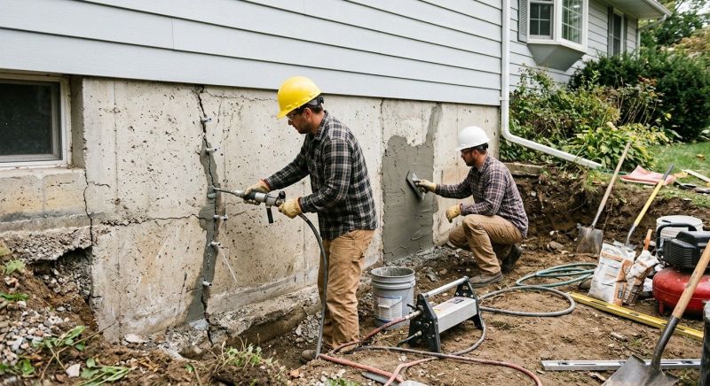 Cracked Foundation Repair in Newbury, MA