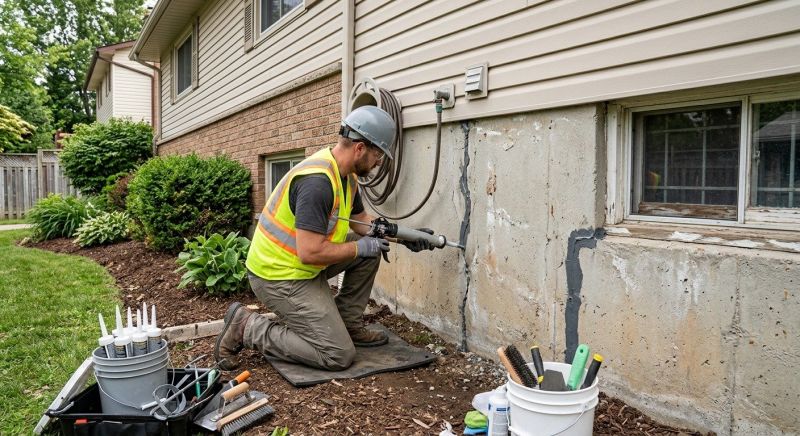 Foundation Crack Sealing in North Andover, MA
