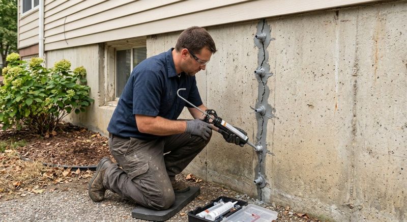 Foundation Crack Sealing in North Andover, MA