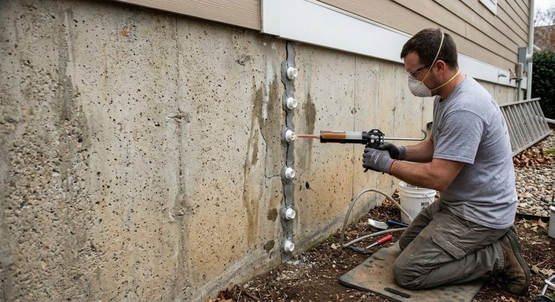 Foundation Crack Sealing in North Andover, MA