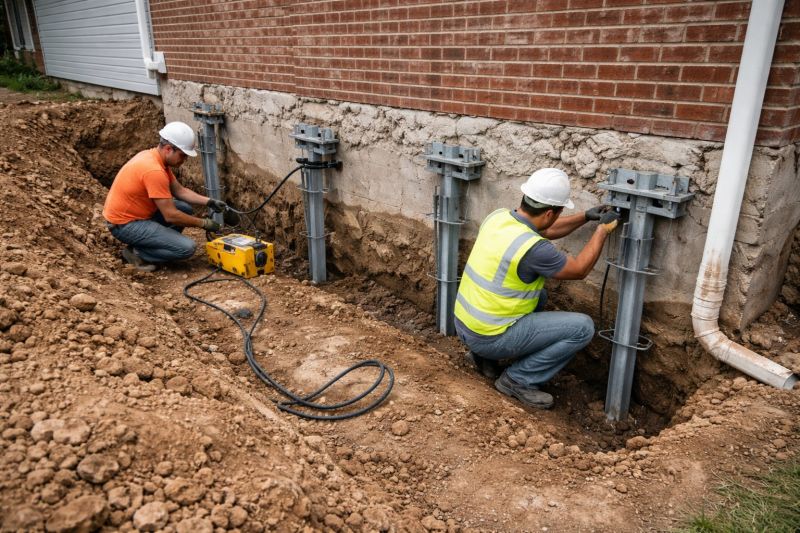 Helical Piers Installation in North Andover, MA
