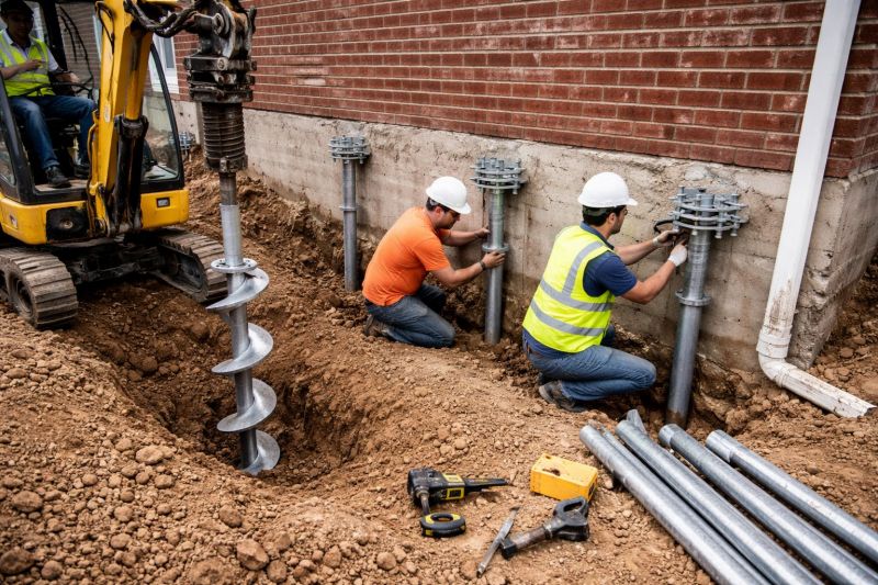 Helical Piers Installation in North Andover, MA