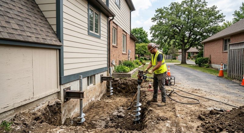 Helical Pile Installation in North Andover, MA