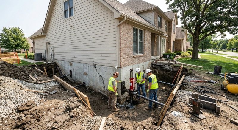 Sinking Foundation Repair in Beverly, MA
