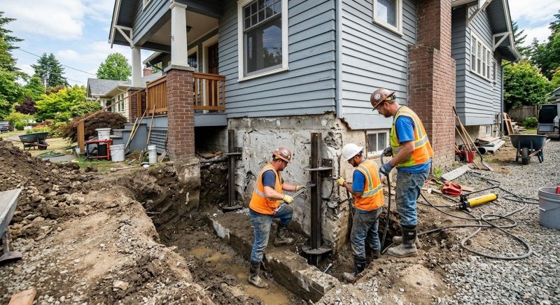Sinking Foundation Repair in Groton, MA