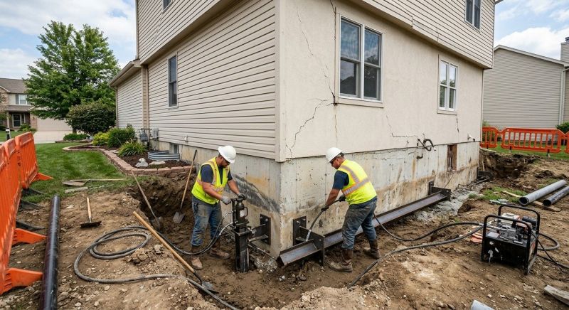Sinking Foundation Repair in Hampton, NH